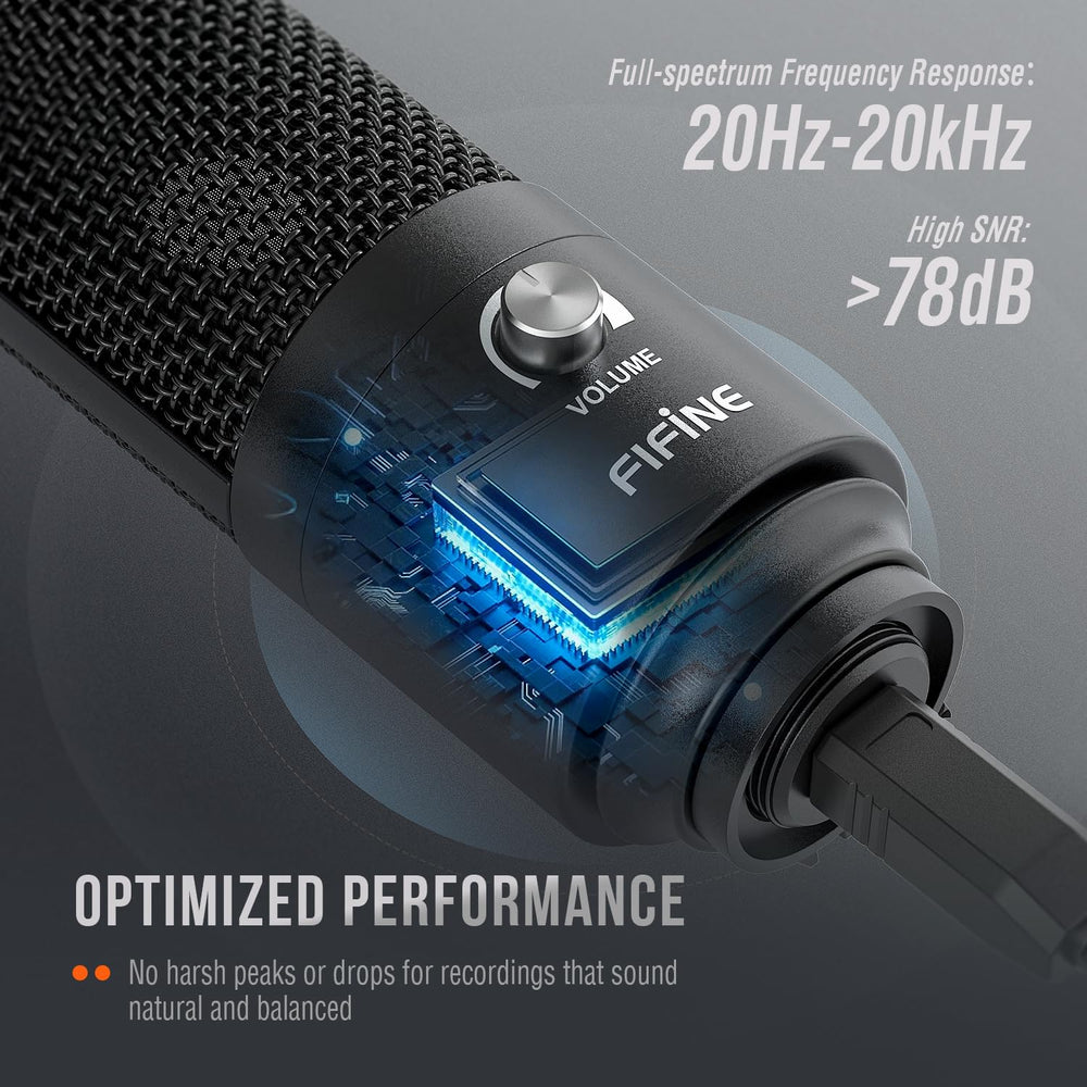 FIFINE metal body close-up highlighting durable construction and reliability