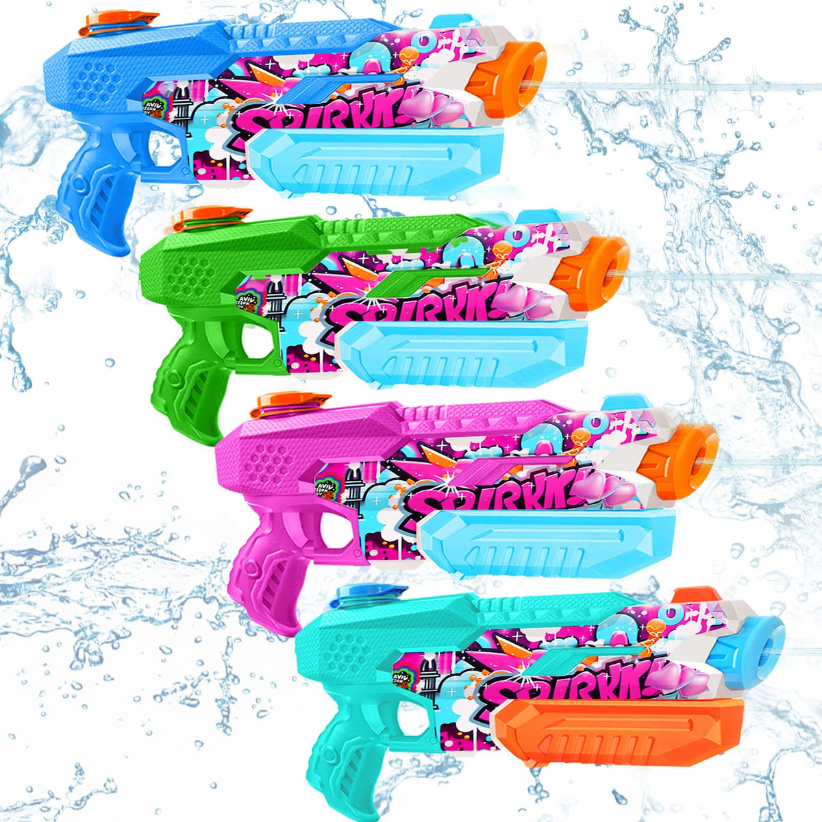 Fikamd pistola de agua frontal mostrando el diseño y facilidad de agarre
