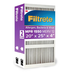 Filtrete frontal del empaque mostrando dimensiones y beneficio de captura