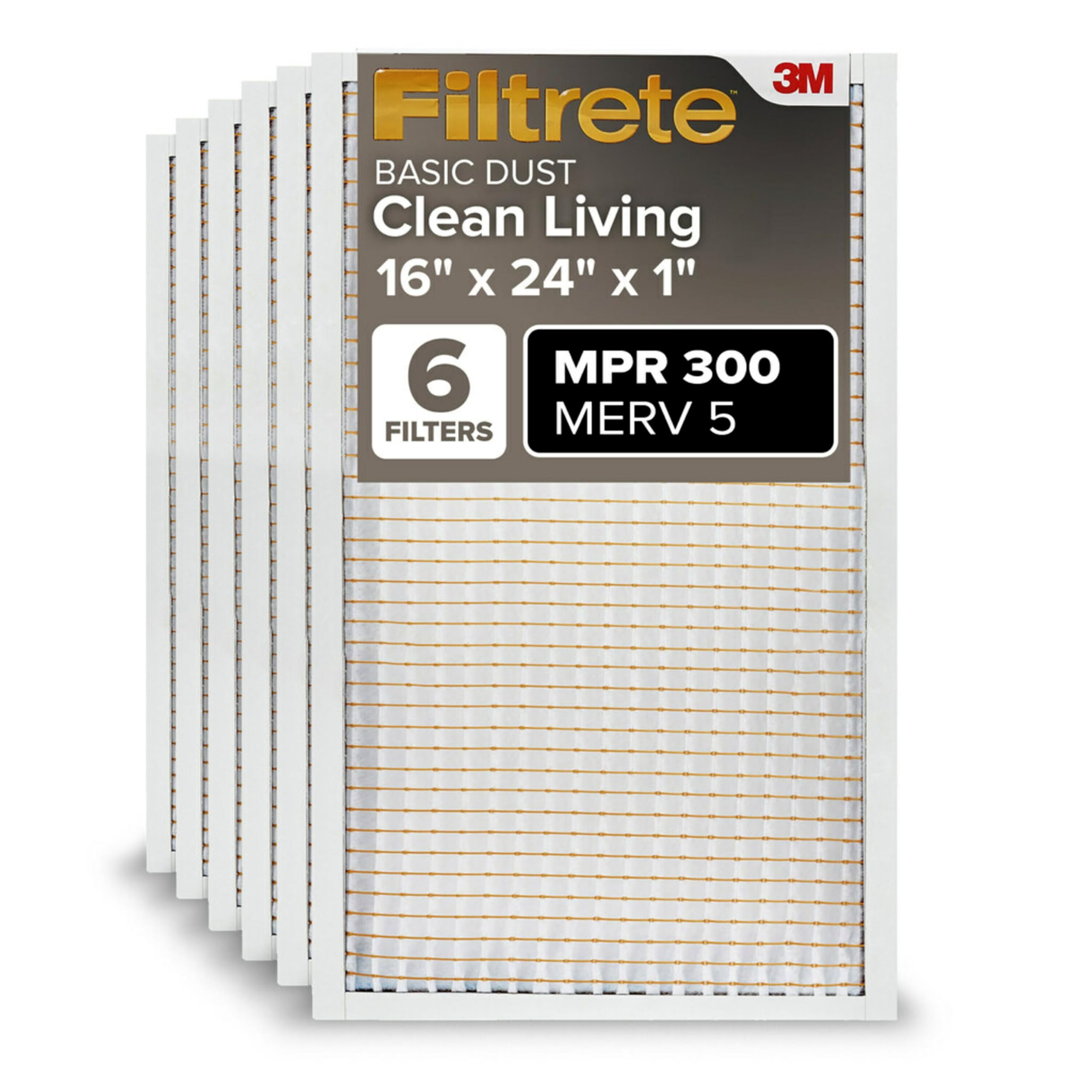 Filtrete empaque frontal mostrando filtro 16x24x1 y beneficio de reposición práctica