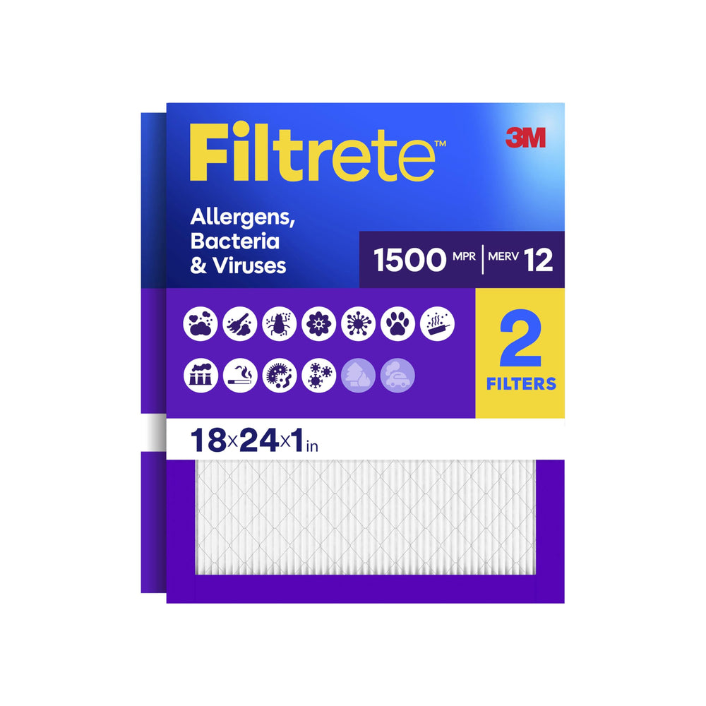 Filtrete empaque frontal 18x24x1 mostrando beneficio de aire más limpio