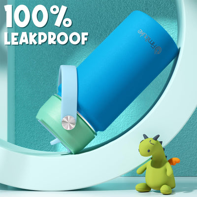 Fimibuke held in child hand showing 14oz scale and kid-friendly carry handle