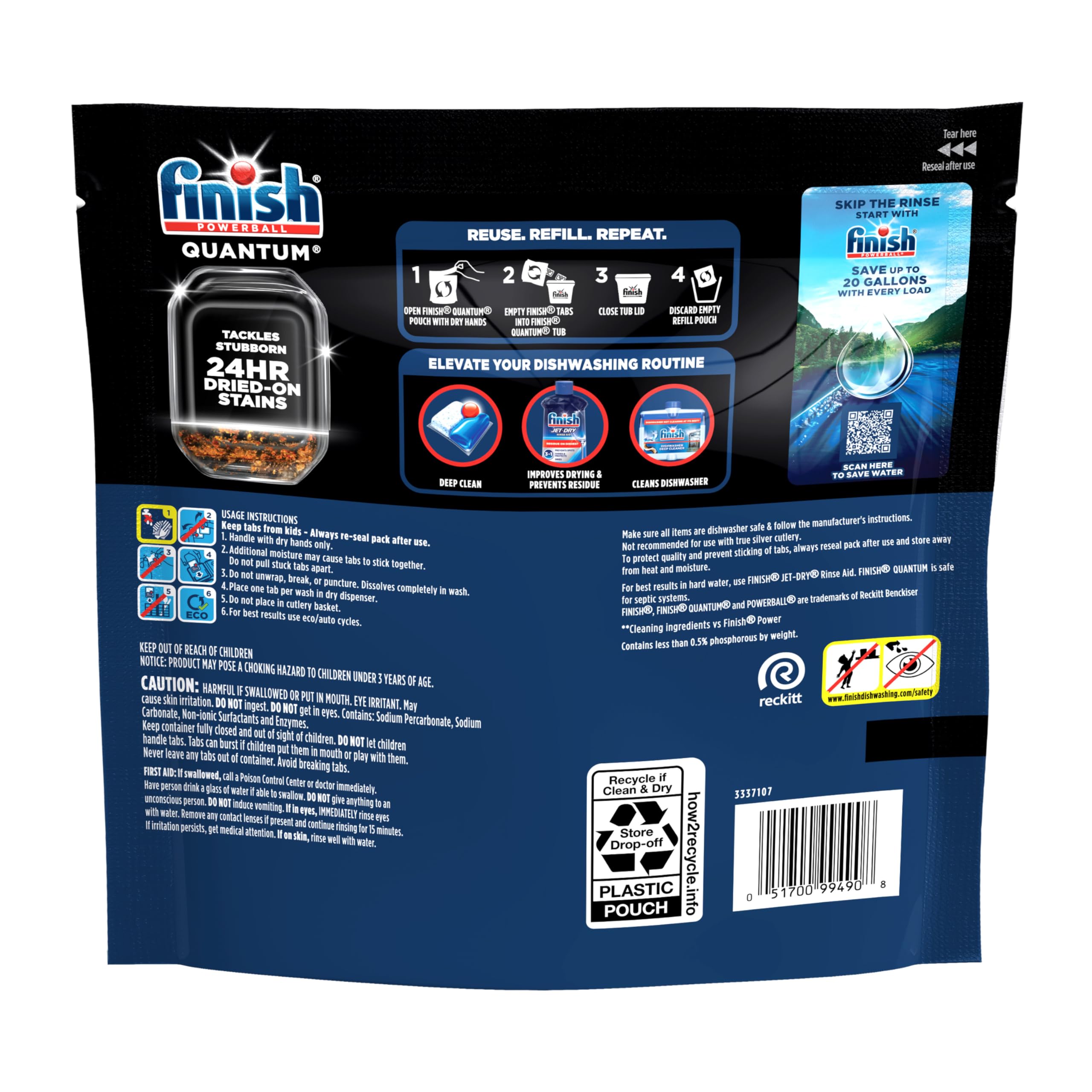 Etiqueta informativa Finish con instrucciones y componentes visibles