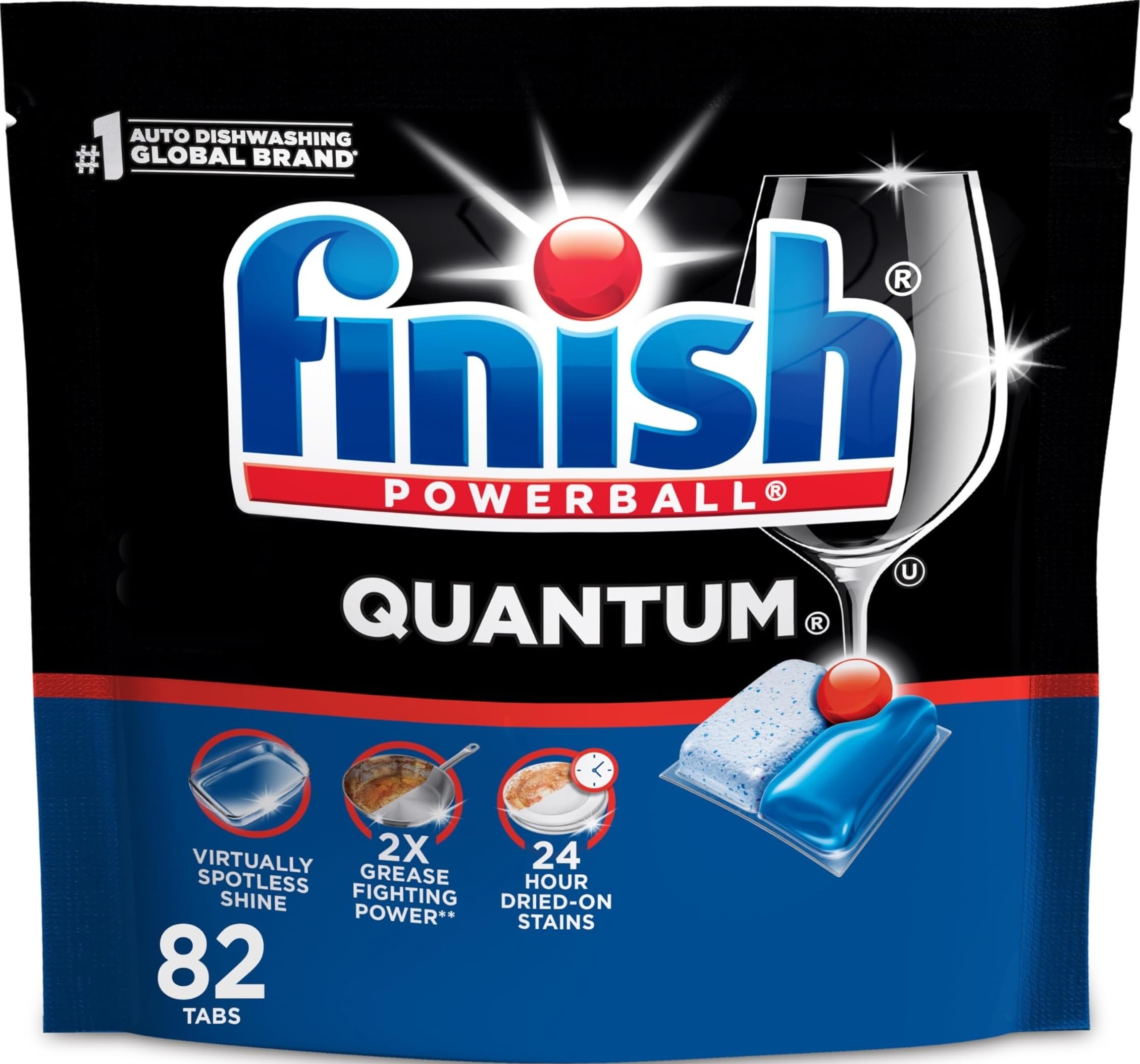 Finish pod front packaging showing product benefits and count