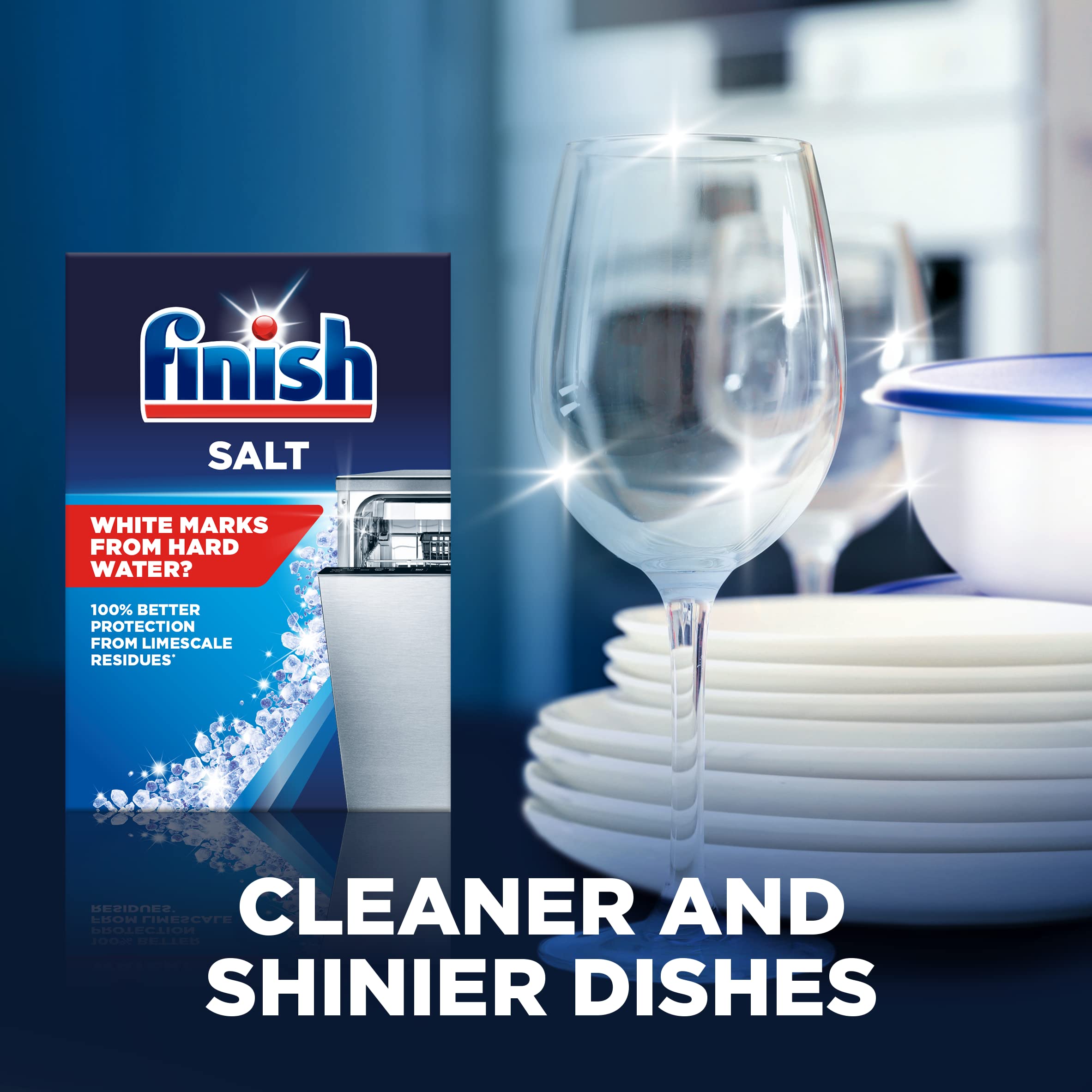 Finish sal junto a una regla para comparar tamaño del envase y ahorro