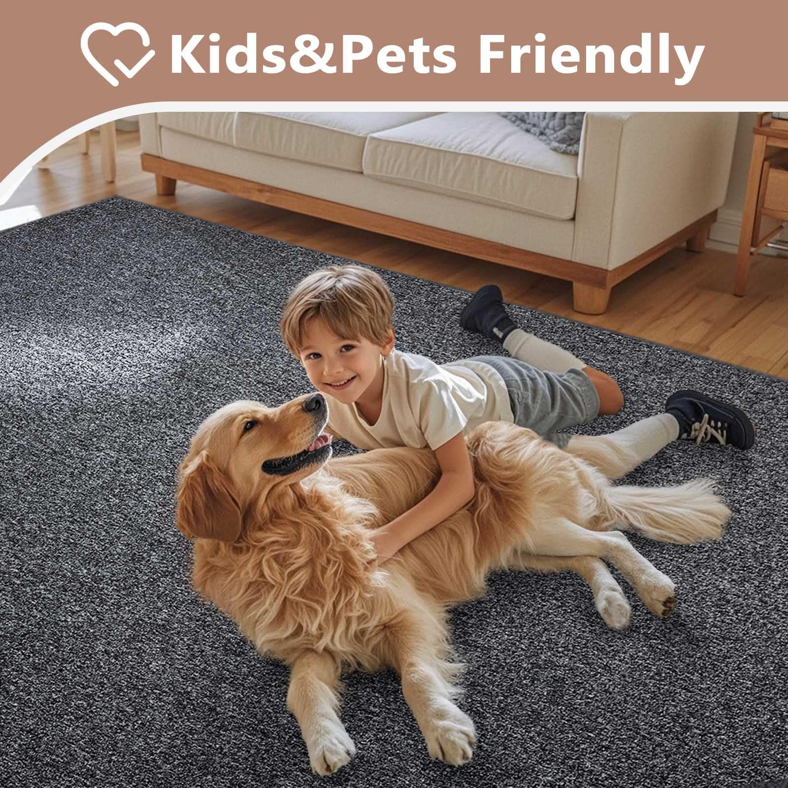 FinRèc Home alfombra con mascota encima, resistente y cómoda