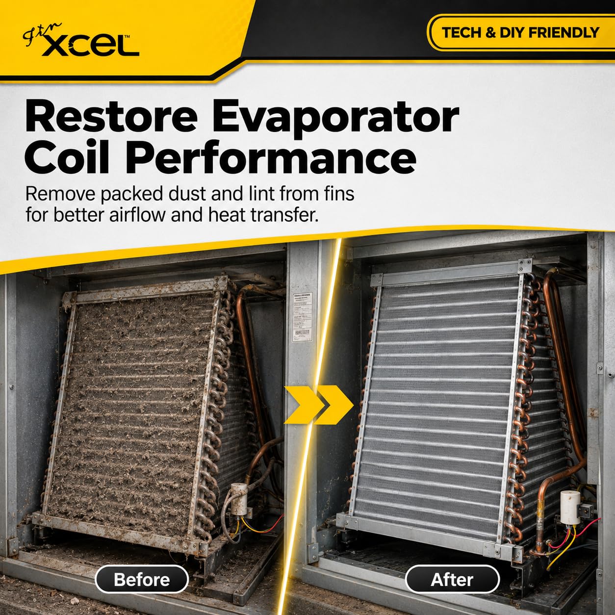 FINXCEL cepillo limpiando un condensador exterior eficazmente