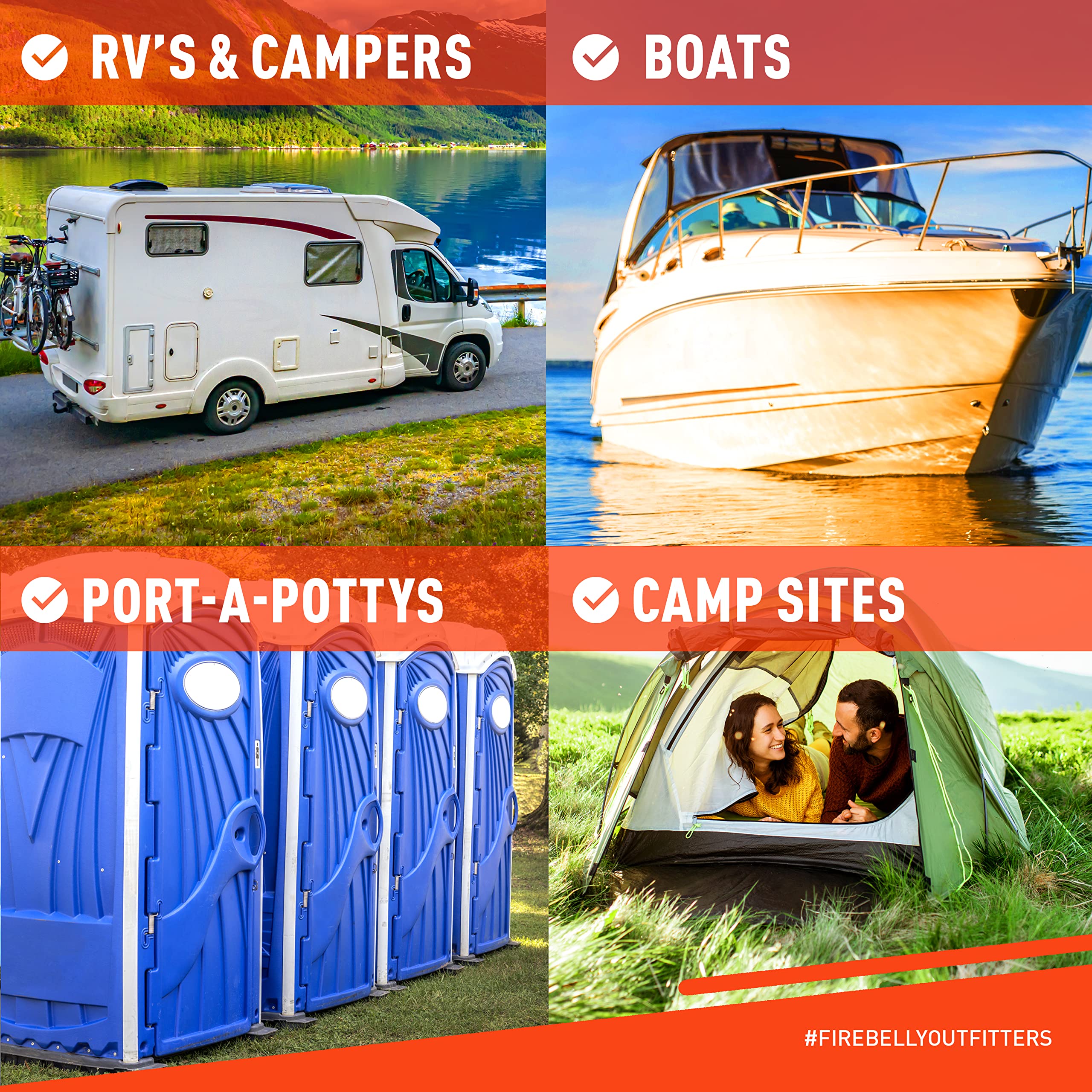 Firebelly Outfitters comparación de tamaño, 500 hojas por rollo para mayor duración