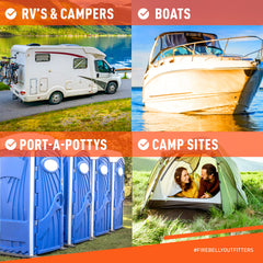 Firebelly Outfitters comparación de tamaño, 500 hojas por rollo para mayor duración