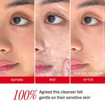 First Aid Beauty ingredientes en cuenco destaca avena coloidal y glicerina hidratante