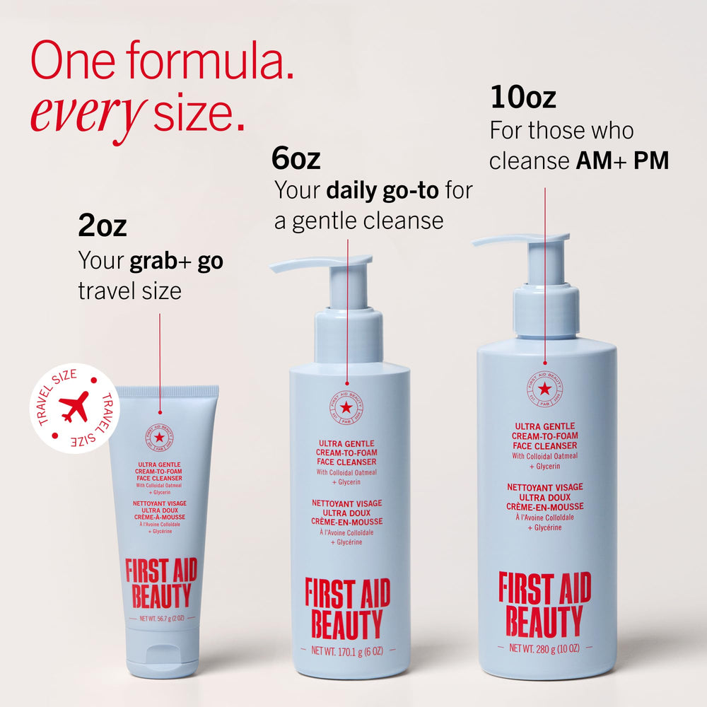 First Aid Beauty empaque lateral con información sobre propiedades y uso