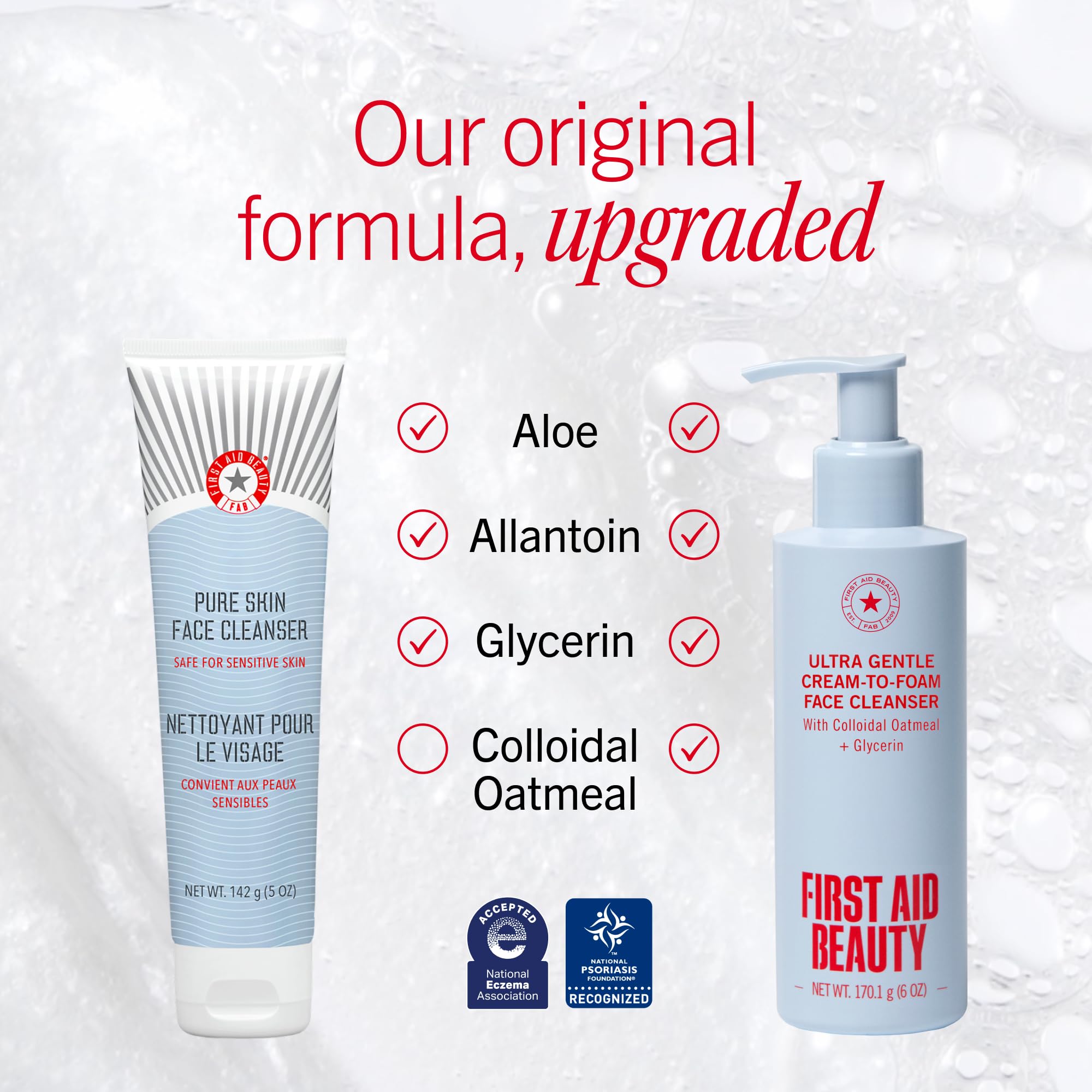 First Aid Beauty textura crema convirtiéndose en espuma para limpieza efectiva