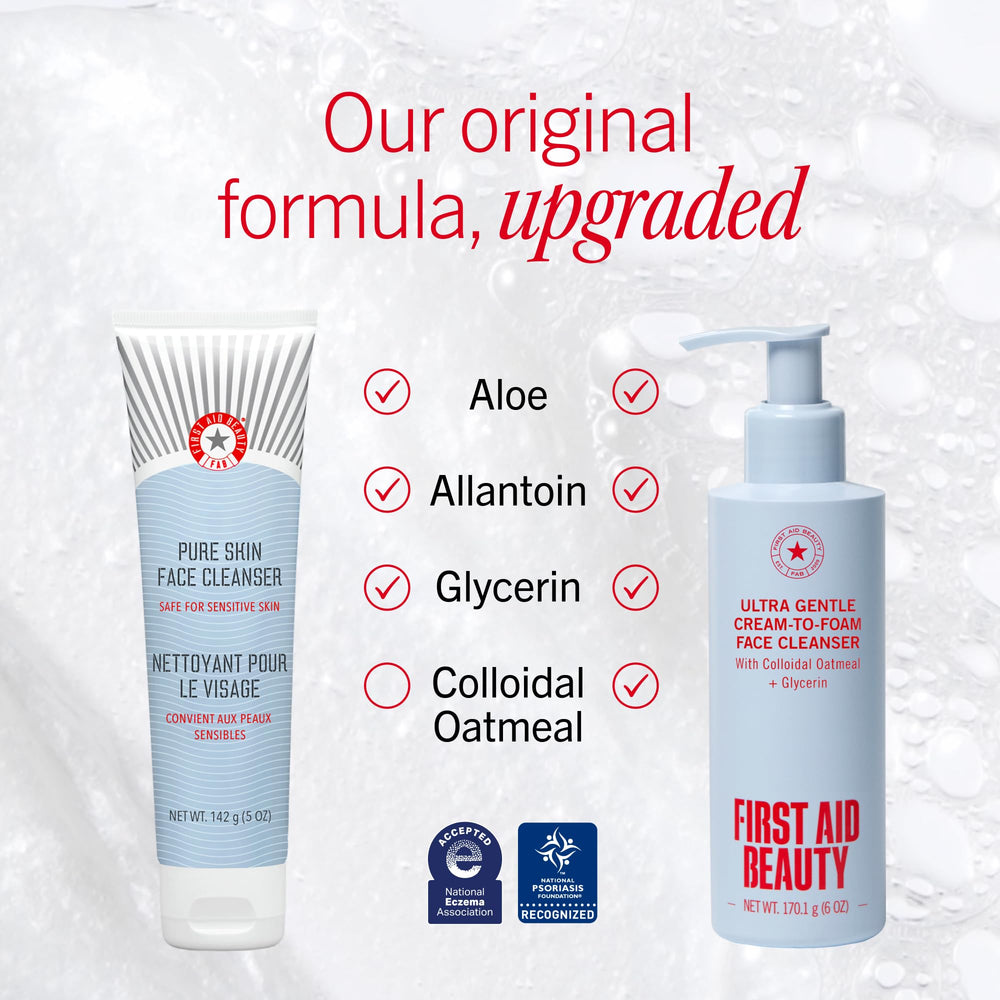 First Aid Beauty textura crema convirtiéndose en espuma para limpieza efectiva