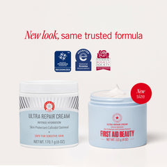 First Aid Beauty tubo abierto con crema demostrando cobertura nutritiva