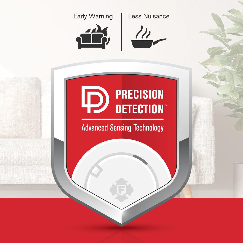 First Alert close-up del sensor Precision Detection para menos falsas alarmas