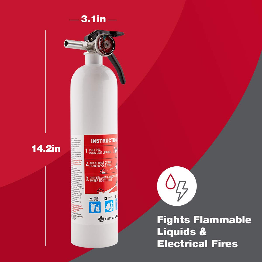 First Alert etiqueta resistente al agua con instrucciones claras y fácil seguimiento