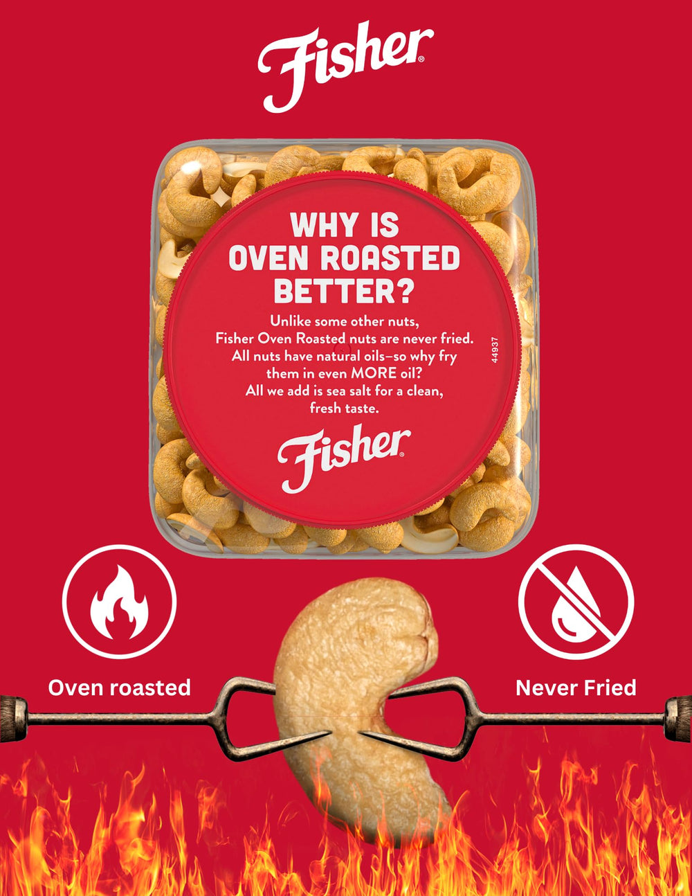 Fisher cashews used as a salad topping adding crunch and protein to meals