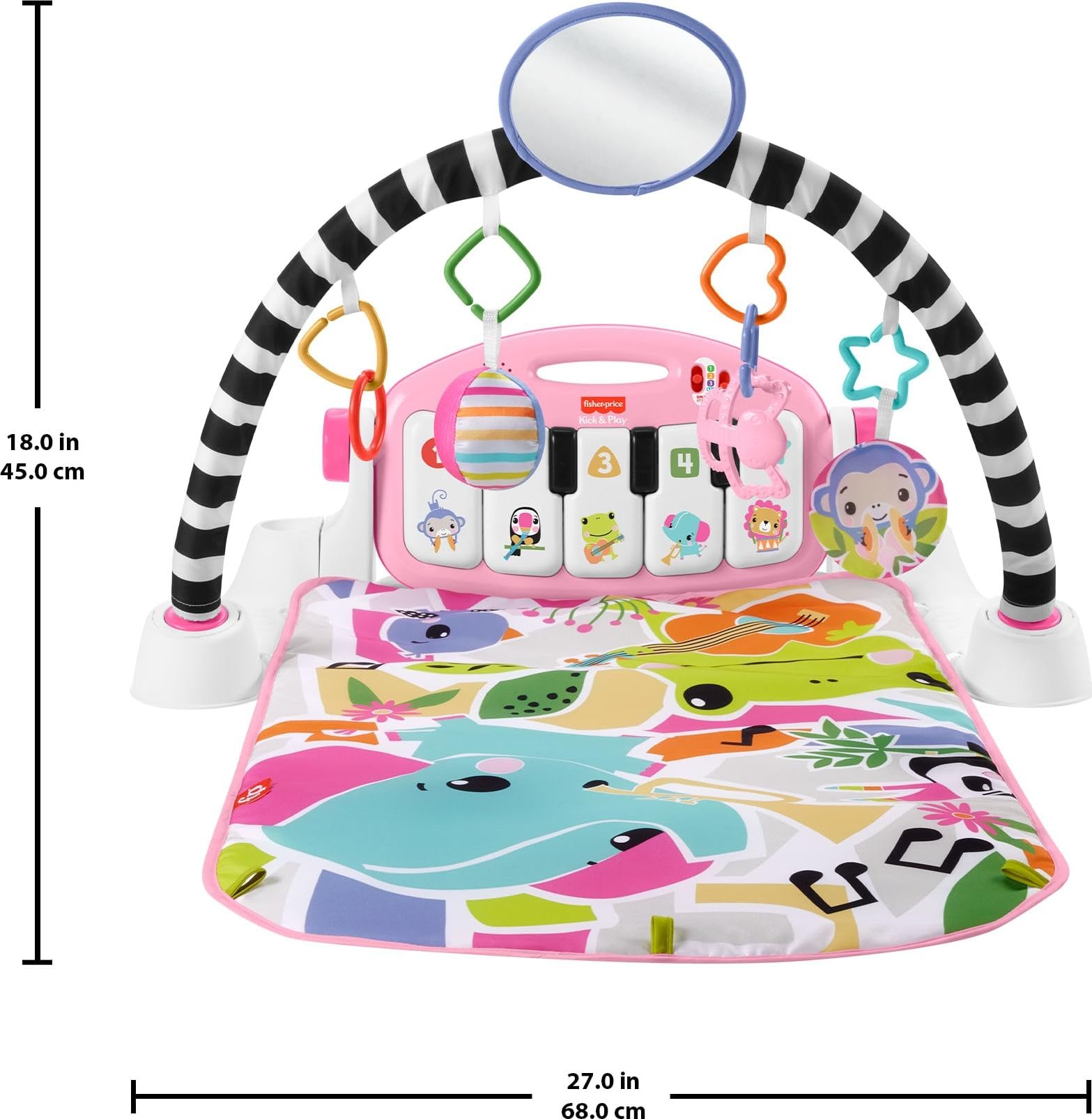 Fisher-Price bebé sentado jugando en tapete, apoya transición a estar sentado