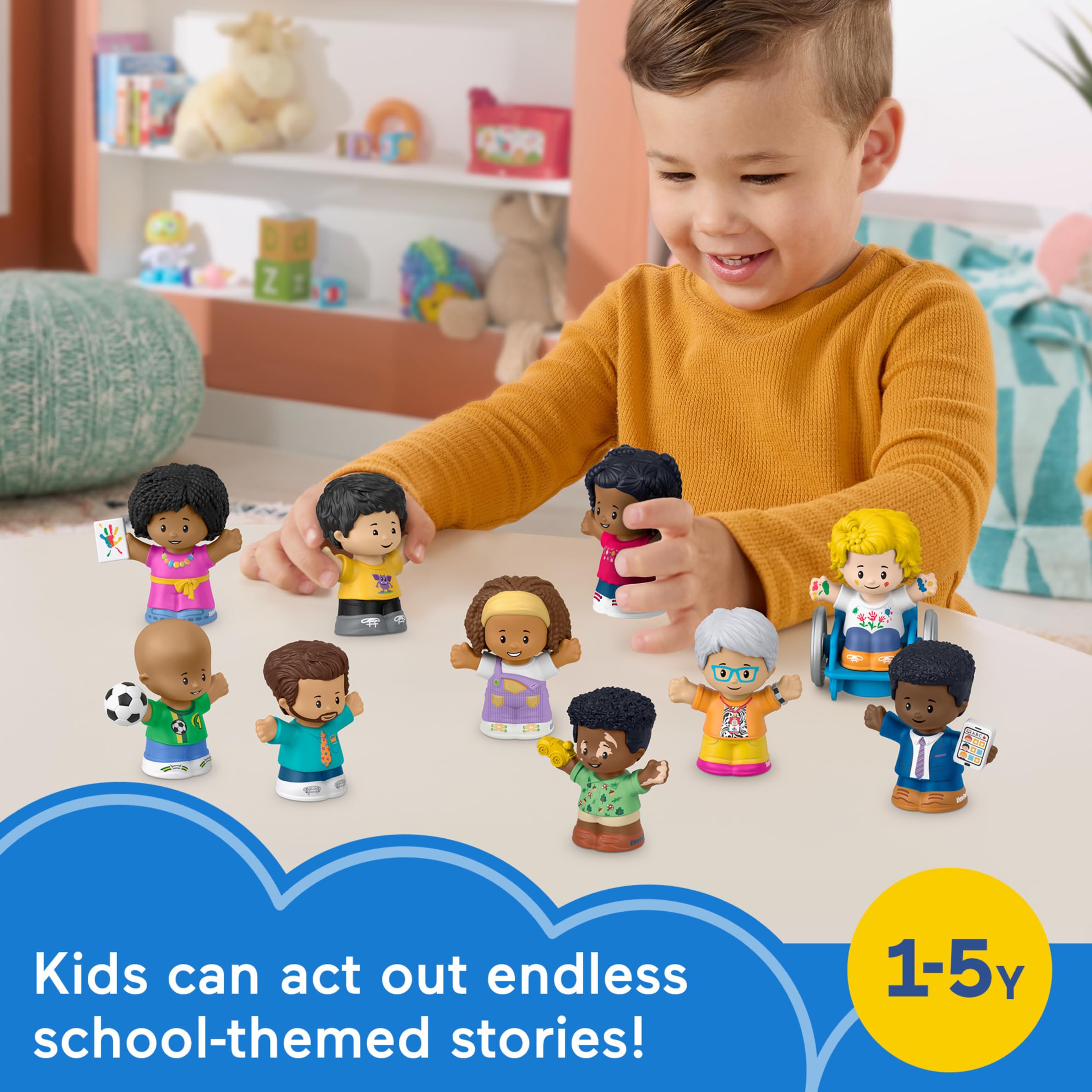Fisher-Price primer plano de caras y detalles para estimular reconocimiento