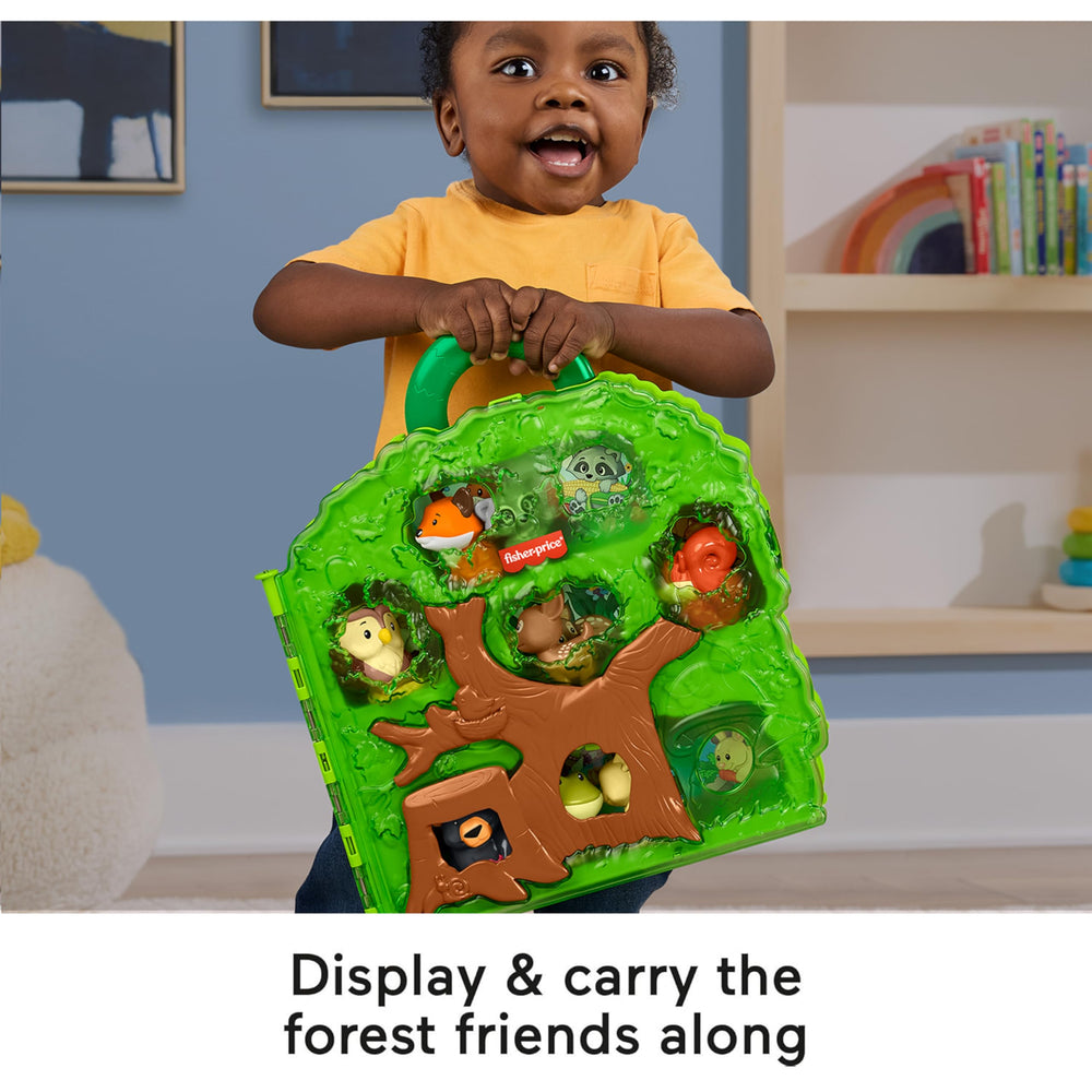 Fisher-Price maletín abierto con figuras guardadas, facilita el orden