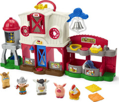 Fisher-Price granero frontal mostrando botones y puerta interactiva para juego activo