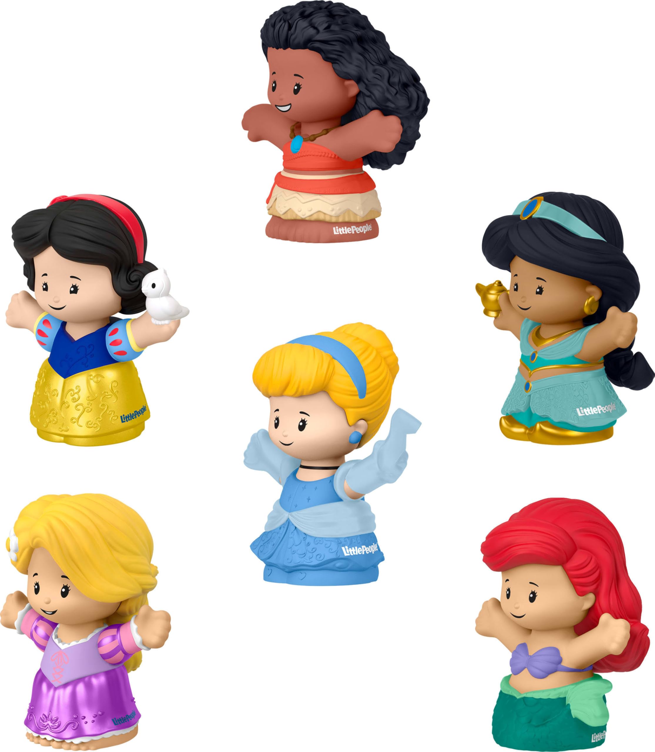 Fisher-Price etiqueta con nombres de princesas y detalles de seguridad