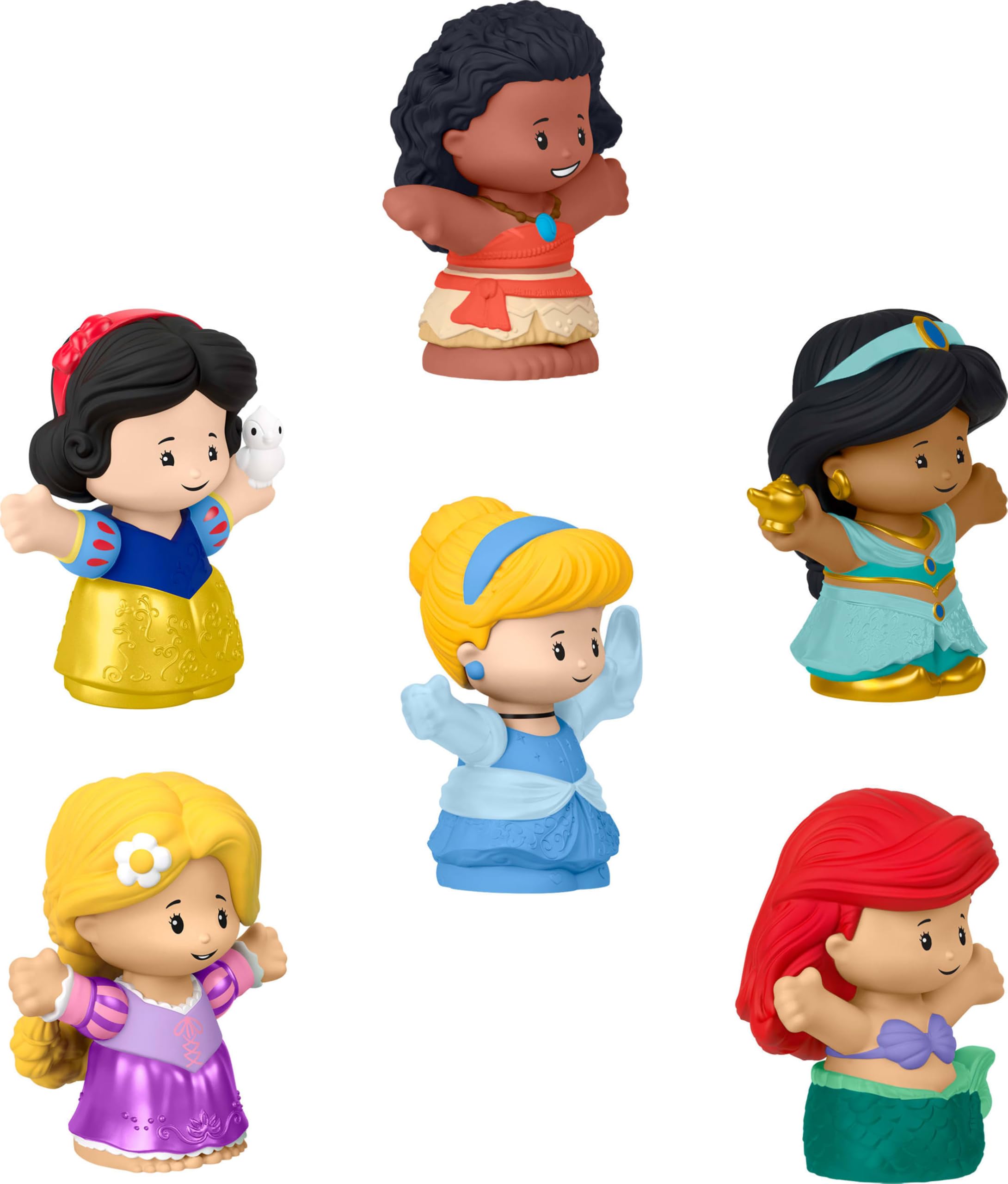 Fisher-Price paquete frontal con las seis princesas, atractivo visual y seguro