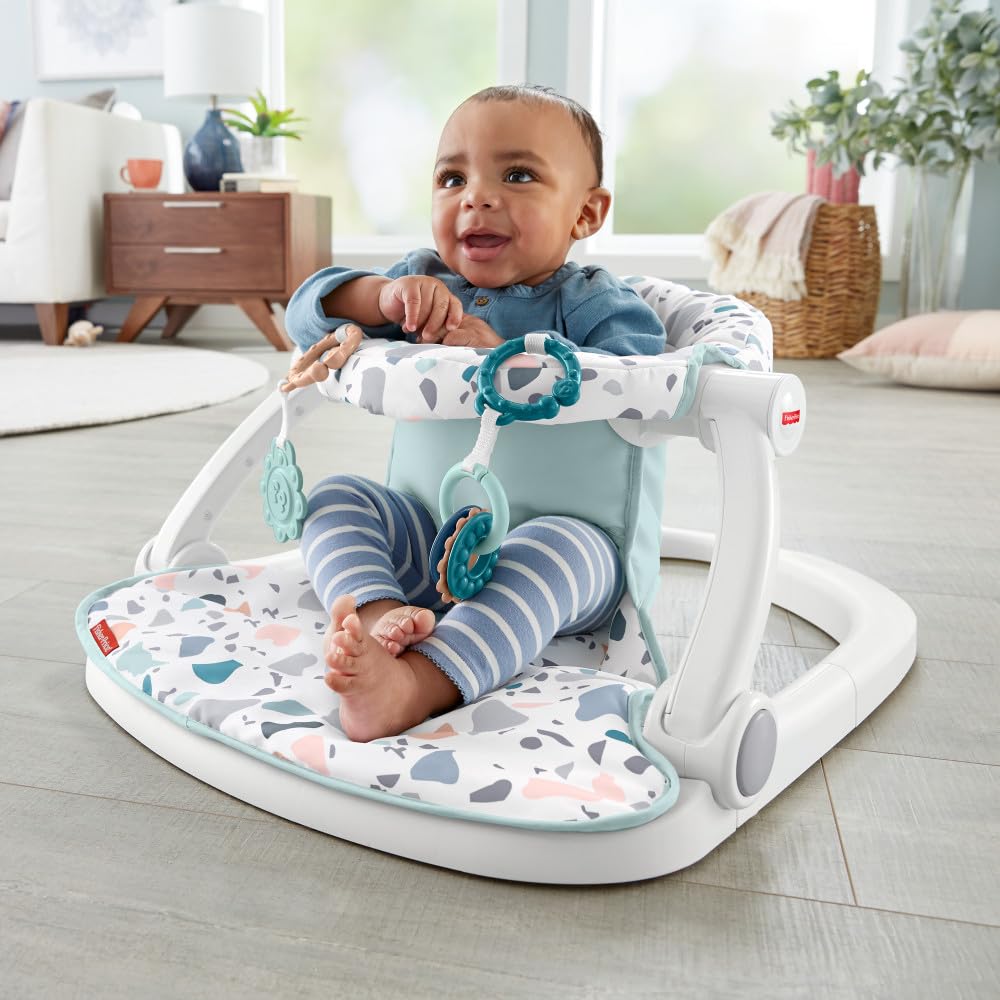 Fisher-Price primer plano de la tela acolchada que aporta suavidad al bebé