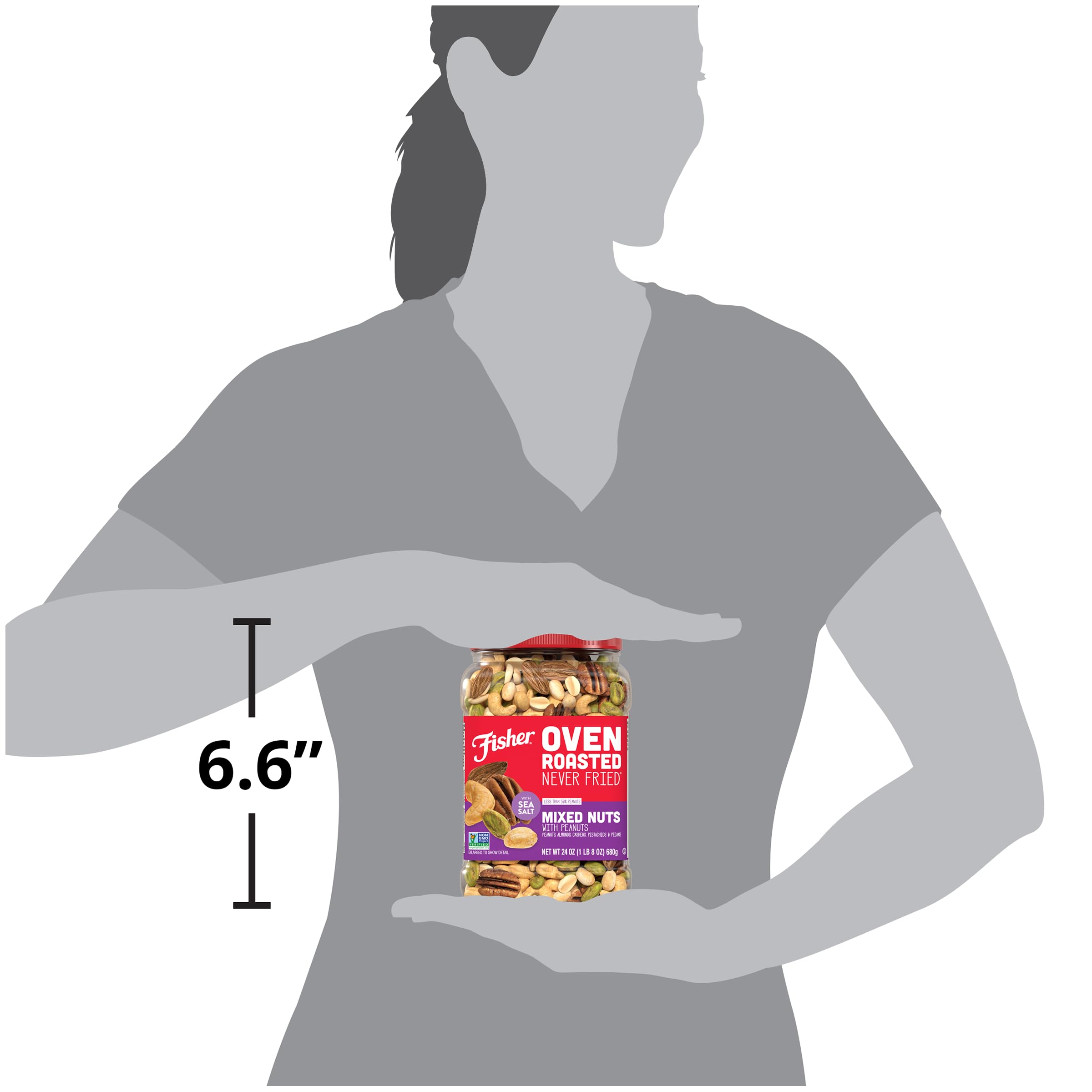 CHEF'S NATURALS Fisher reusable canister lid detail emphasizing resealable freshness