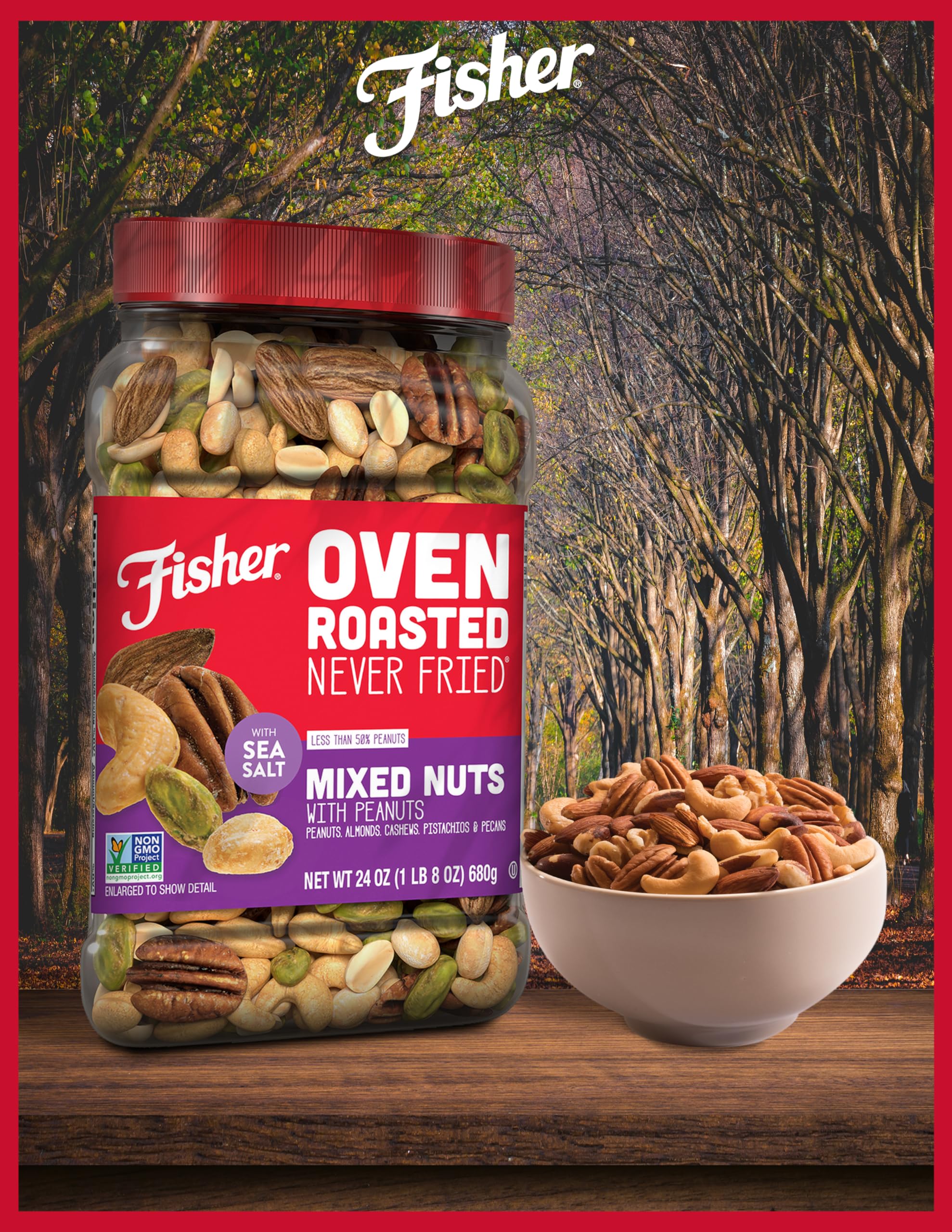 CHEF'S NATURALS Fisher hand holding canister to show scale and portable storage benefit