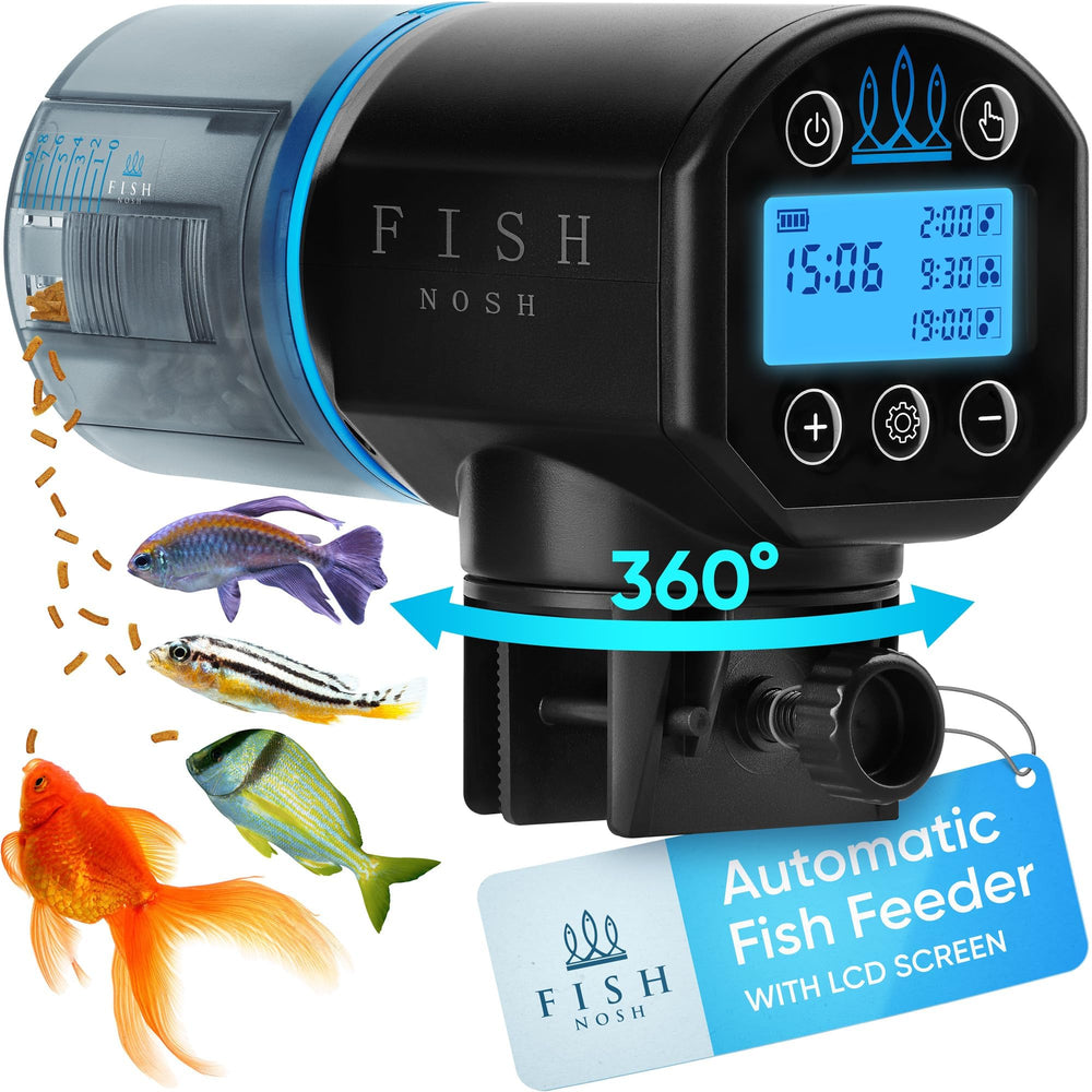 FISHNOSH front view showing compact dispenser and controls for reliable feeding