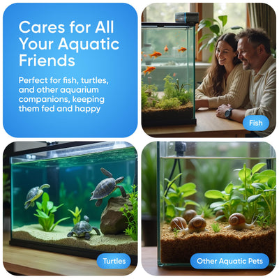 FISHNOSH in living room aquarium demonstrating hands-off feeding convenience