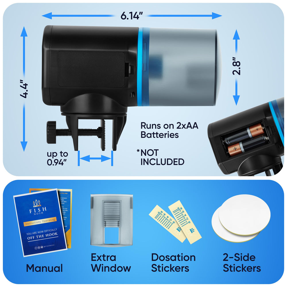 FISHNOSH held in hand showing compact size and easy placement on tanks