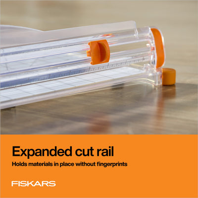 Fiskars ergonomic high-profile carriage close-up, providing comfortable control