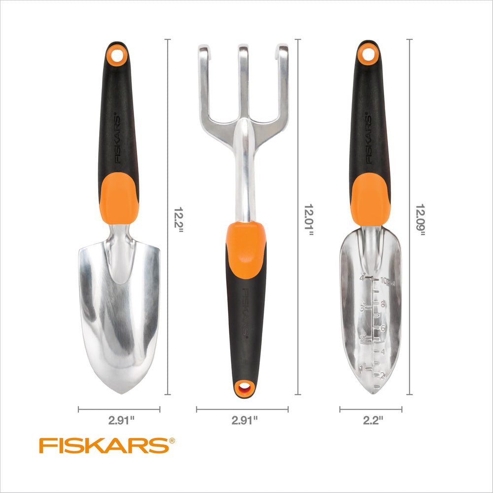 Fiskars etiqueta de garantía de por vida, confianza y respaldo del producto