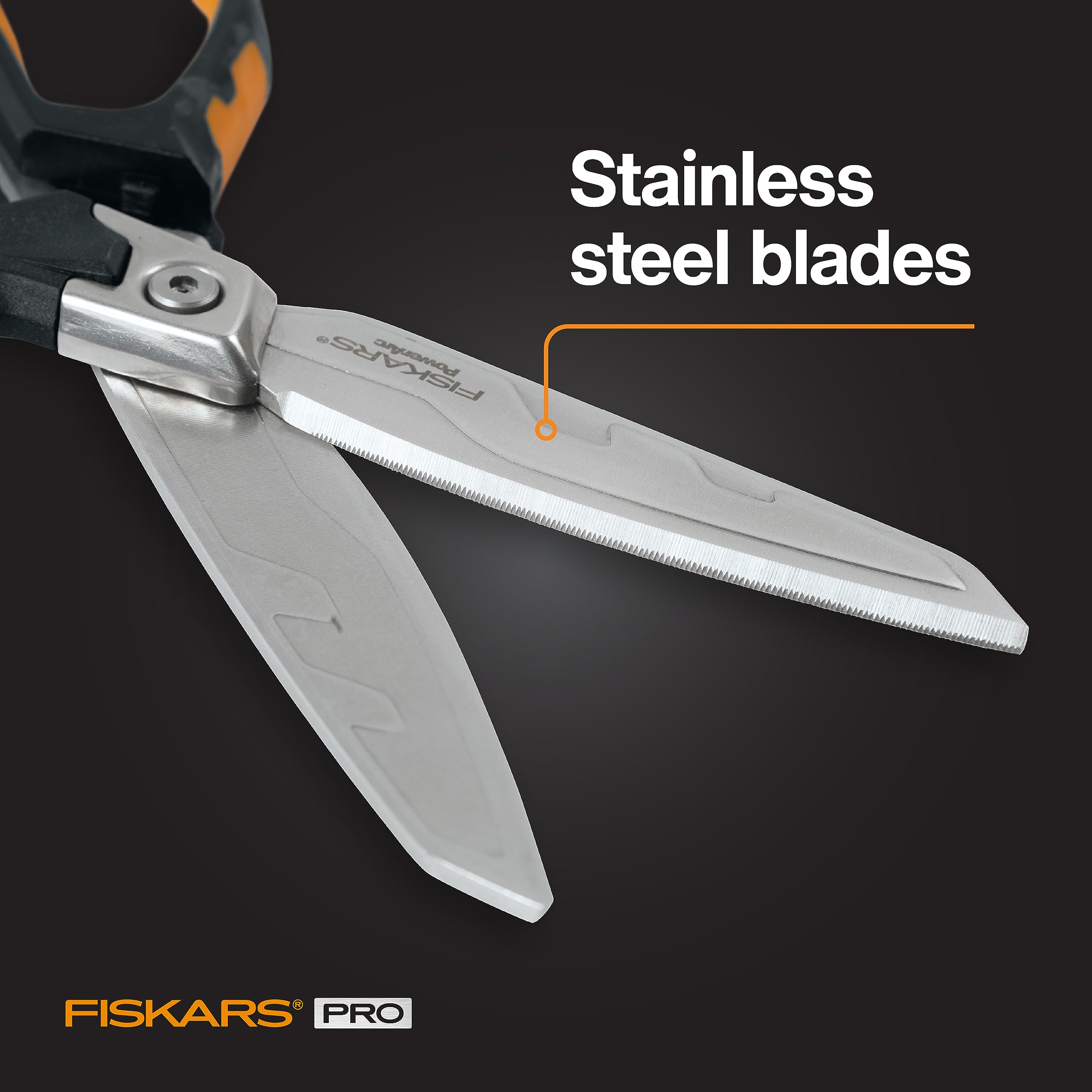 Fiskars comparación de tamaño 10 pulgadas para evaluar escala y manejo