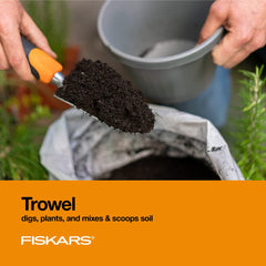 Fiskars detalle del mango SoftGrip, agarre cómodo y antideslizante