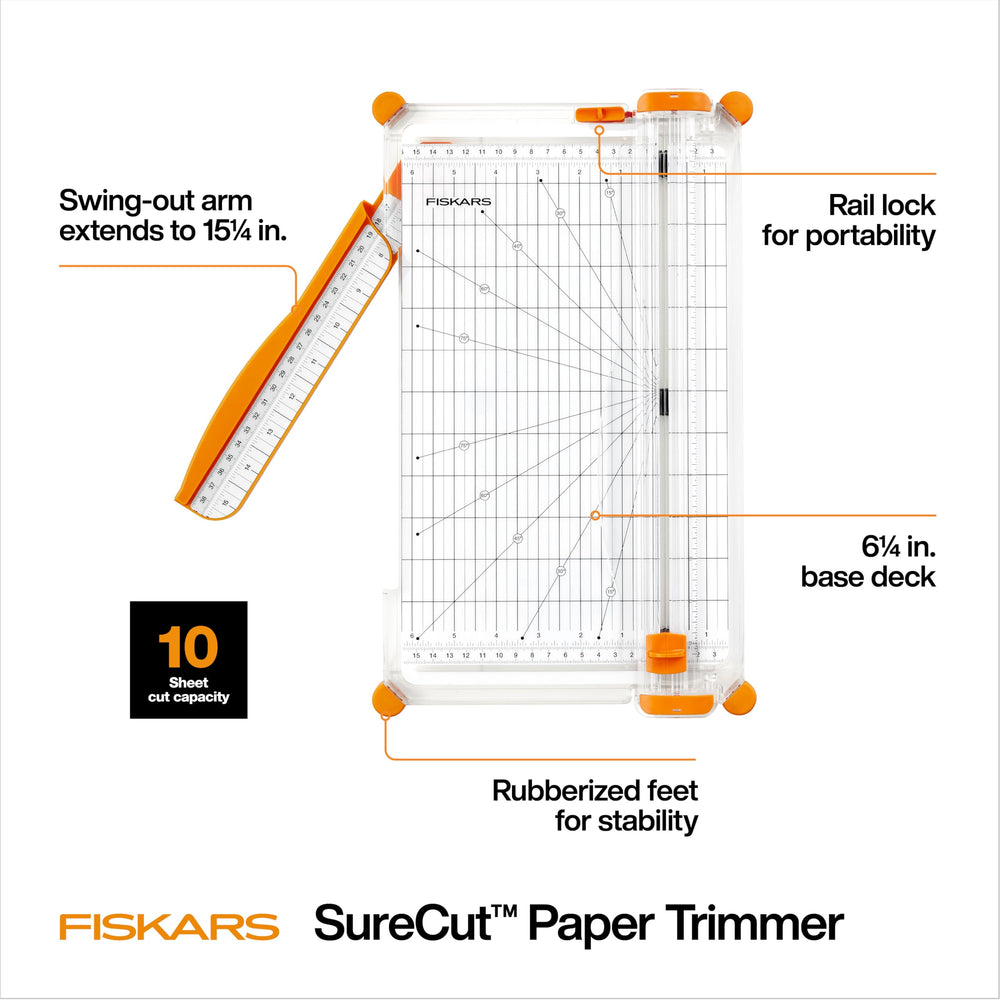 Fiskars close-up of stainless steel SureCut wire cut-line, ensuring precise alignment