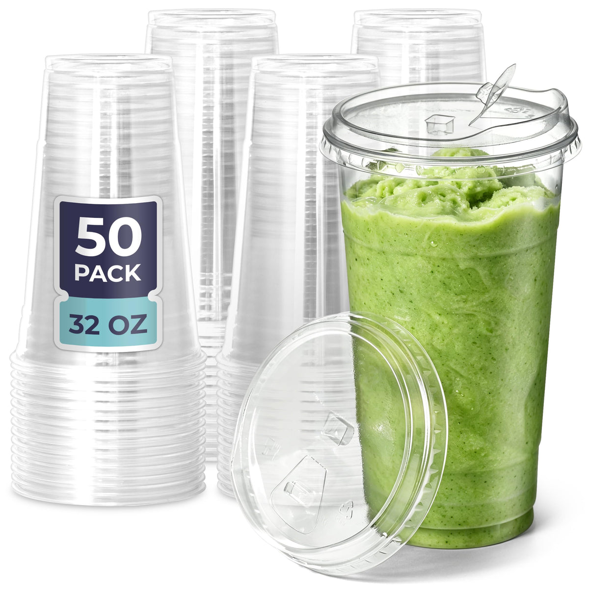 Fit Meal Prep vaso frontal 32 oz mostrando claridad y capacidad
