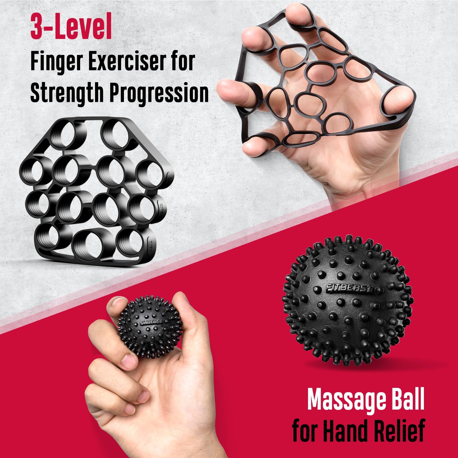 FitBeast persona usando el hand gripper mejorando agarre