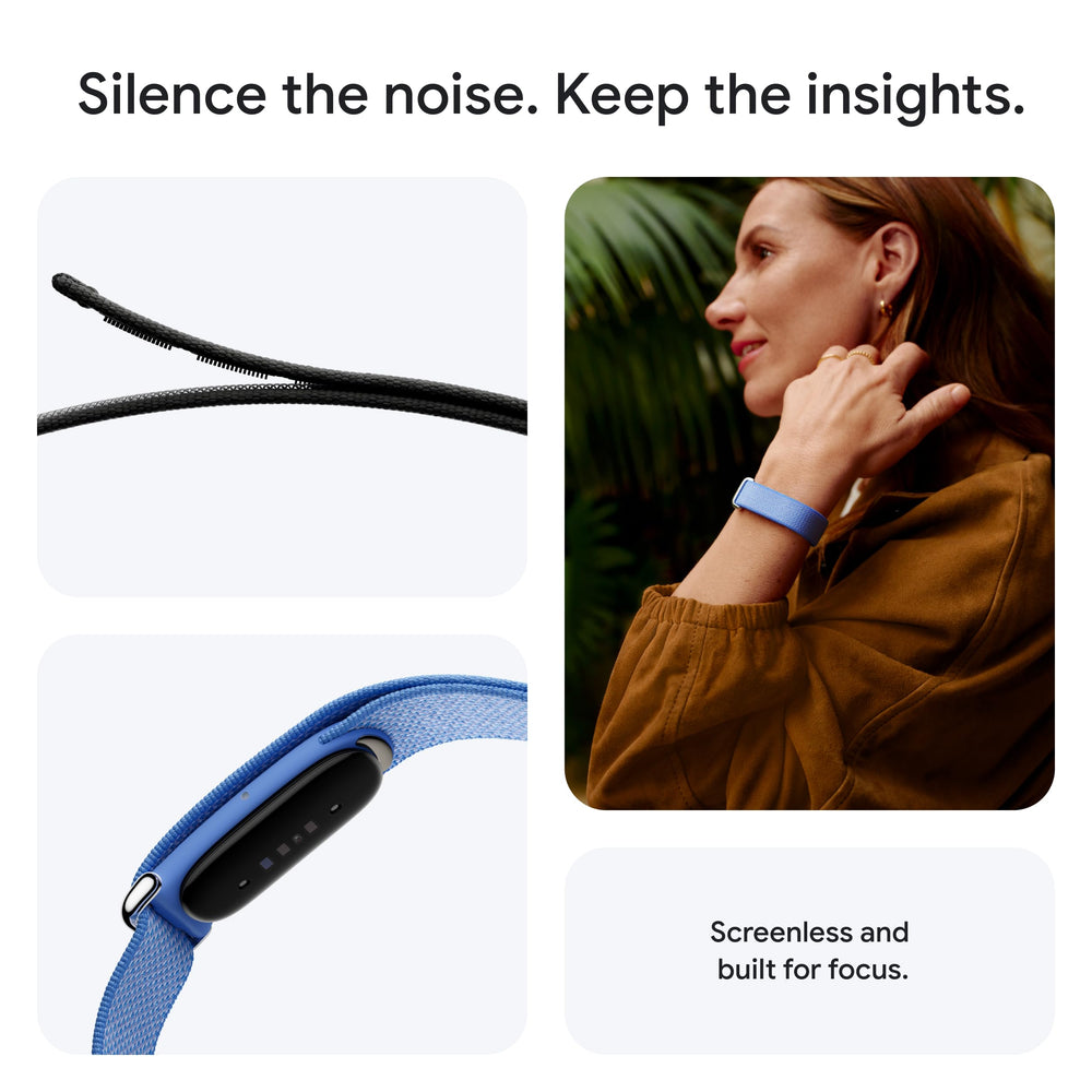 Fitbit Air pebble clasp close-up showing secure low-profile fasten