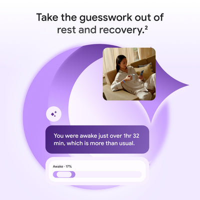 Fitbit Air beside pillow showing Fitbit enabling overnight sleep tracking