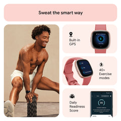 Detalle del bisel Copper Rose de Fitbit con acabado elegante y duradero