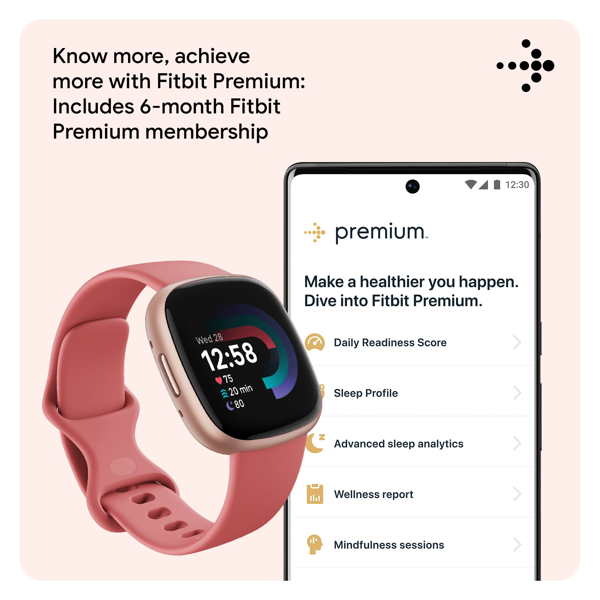 Persona corriendo con Fitbit Versa 4 registrando entrenamiento y ritmo