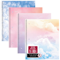 Five Star front cover clouds design protecting notes and resisting water
