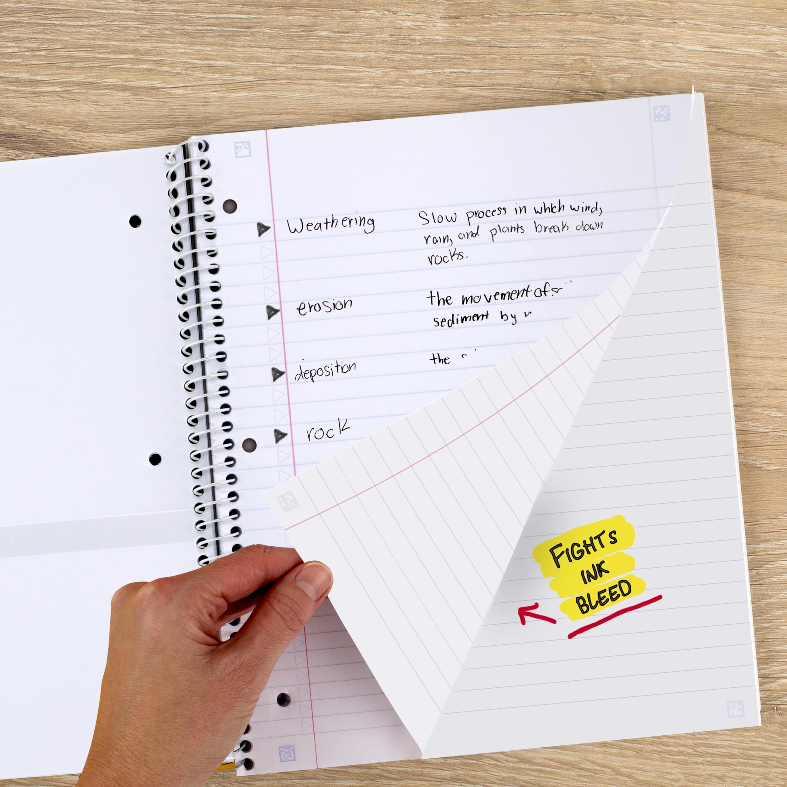 Five Star reinforced pocket holding handouts and preventing paper tears