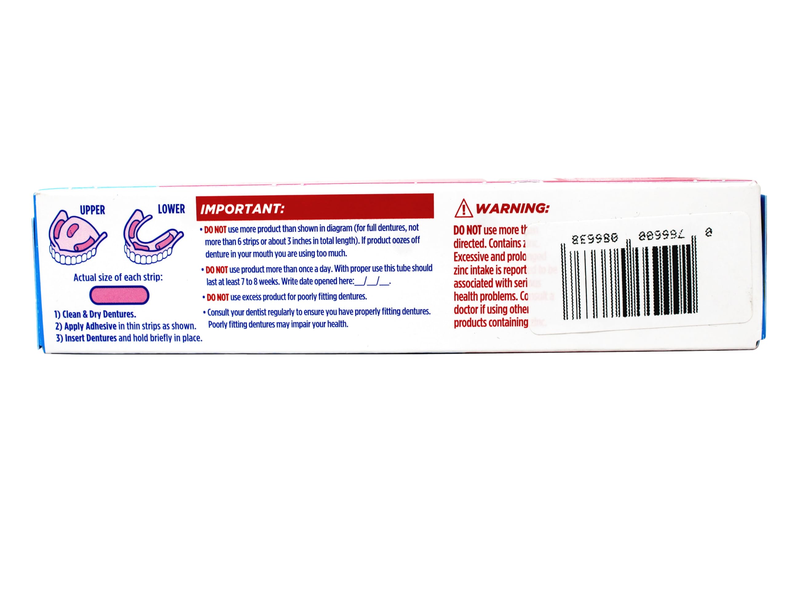 Fixodent comparación de tamaño en mano para entender la capacidad