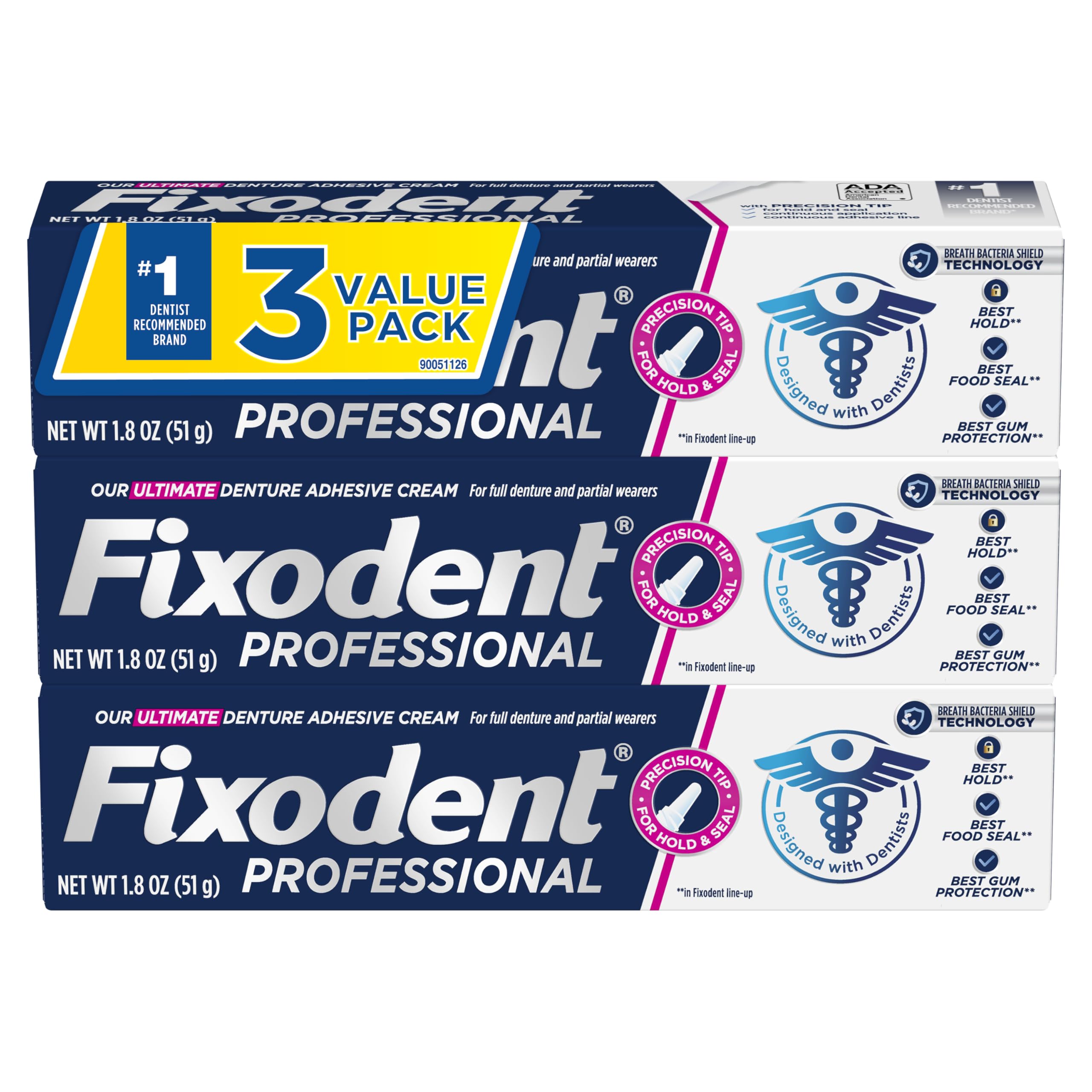 Fixodent demostración de sellado evitando restos de comida bajo prótesis