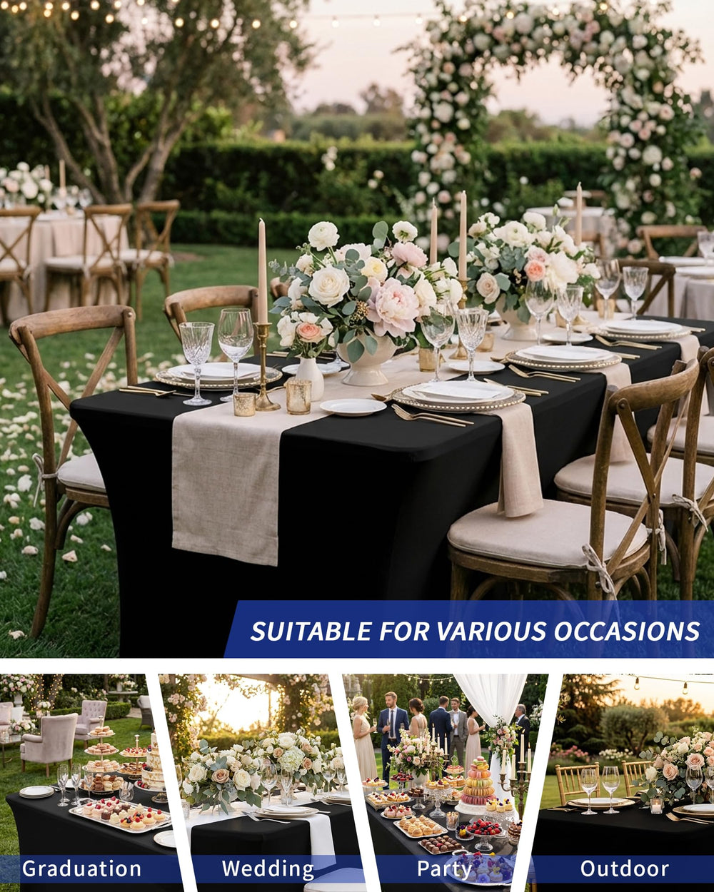 Fixwal mesa decorada en boda resaltando elegancia y protección del mantel