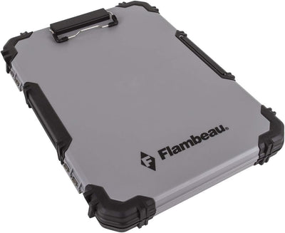 Flambeau clipboard front view showing secure writing surface and latch
